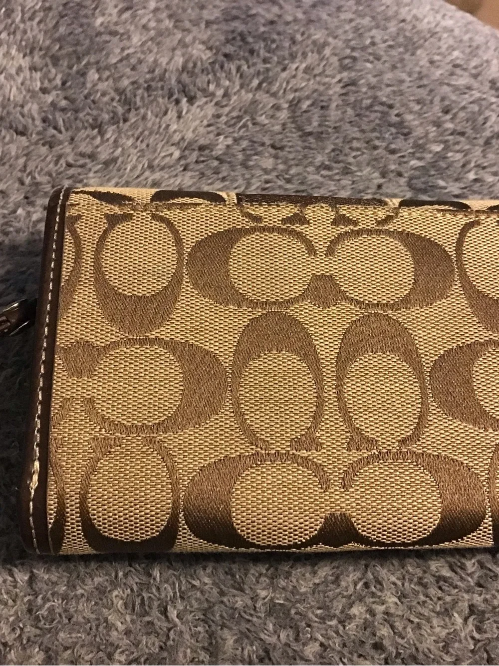 Coach Signature Foldover Compact Wallet | Color: Brown